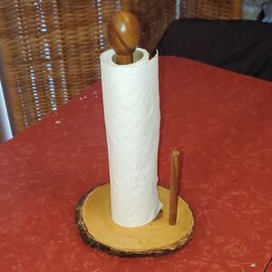 Wooden Acacia Paper Towel Holder Thailand